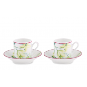 Ginori Florenza Acanto Coffee Cups + Saucers  Set 2